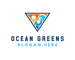 Beach Ocean Wave logo design