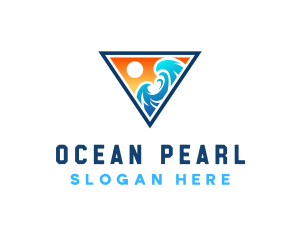 Beach Ocean Wave logo design