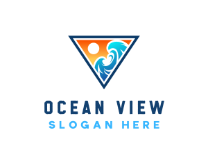 Beach Ocean Wave logo design