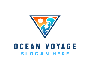 Beach Ocean Wave logo design