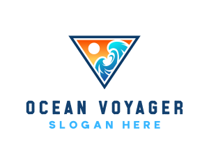 Beach Ocean Wave logo design