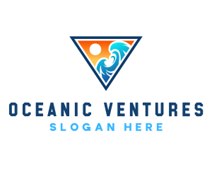 Beach Ocean Wave logo design