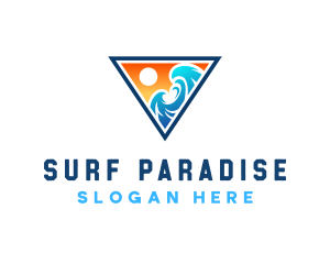 Beach Ocean Wave logo design