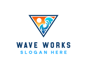 Beach Ocean Wave logo design