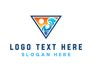 Triangle - Beach Ocean Wave logo design