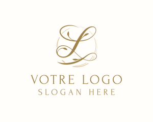 Golden - Elegant Floral Letter L logo design