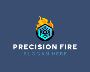 Fire Ice Snowflake logo design