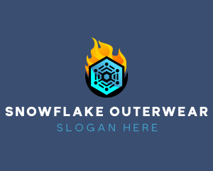 Fire Ice Snowflake logo design