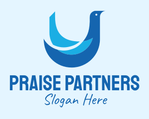 Praise - Blue Flying Dove logo design