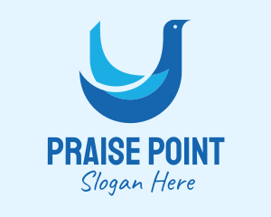 Praise - Blue Flying Dove logo design