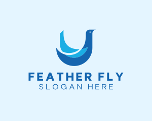 Blue Flying Dove logo design