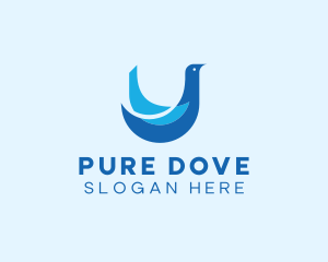 Blue Flying Dove logo design