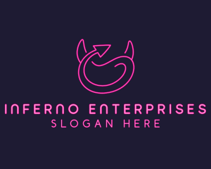 Erotic Neon Devil  logo design