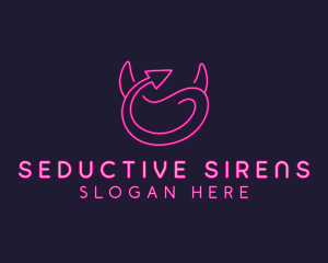 Erotic Neon Devil  logo design