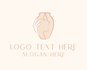 Beige - Woman Vase Beauty logo design