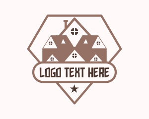 House - House Contractor Roofing logo design