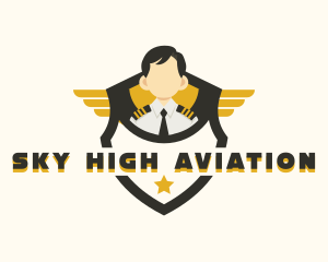 Wing Aviation Pilot logo design