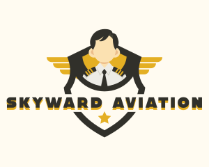 Wing Aviation Pilot logo design