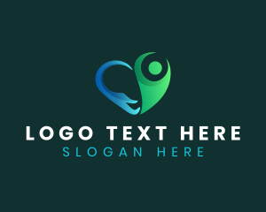 Support - Human Hand Heart logo design