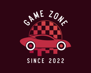 Fast - Sports Car Checkered Flag logo design