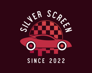 Motorsport - Sports Car Checkered Flag logo design