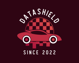 Rideshare - Sports Car Checkered Flag logo design