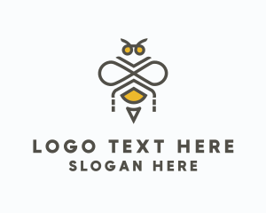 Insect - Modern Bee Infinity logo design