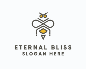 Modern Bee Infinity  logo design