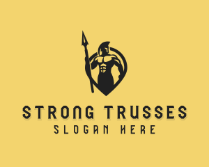 Strong Spartan Warrior Titan logo design