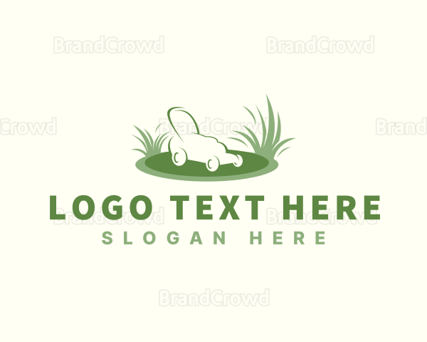 Garden Grass Lawn Mower Logo