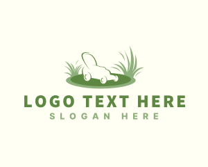 Eco - Garden Grass Lawn Mower logo design