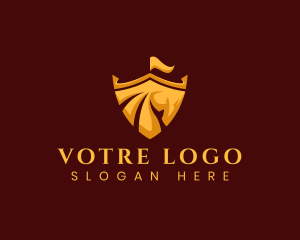 Luxe - Horse Shield Knight logo design