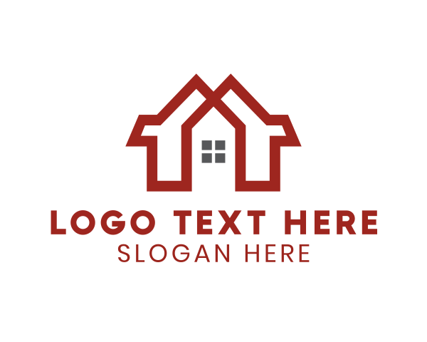 Duplex - Red Duplex House logo design