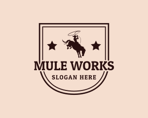 Mule - Western Rodeo Cowboy logo design