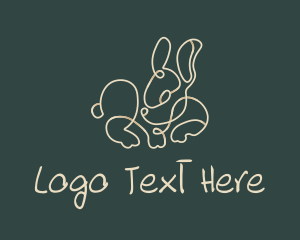 Pink Rabbit - Tiny Bunny Monoline logo design