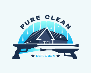 Pressure Washer House Cleaning logo design