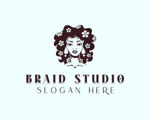Braid - Floral Braided Hair logo design