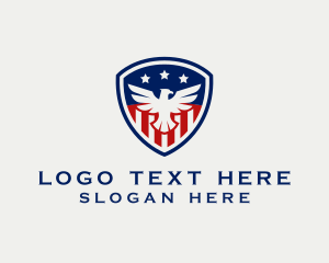 National - American Eagle Military Shield logo design