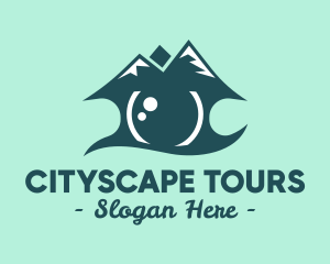 Sightseeing - Teal Mountain Eye logo design