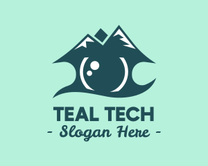 Teal Mountain Eye logo design