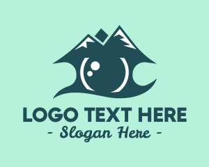 Peak - Teal Mountain Eye logo design