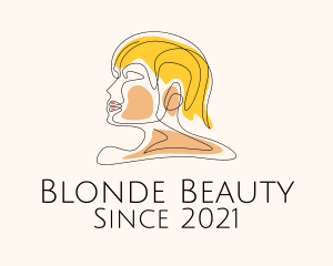 Blonde - Woman Hairstylist Monoline logo design