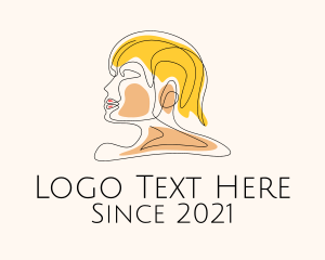 Blonde - Woman Hairstylist Monoline logo design