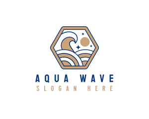 Beach Wave Tide logo design