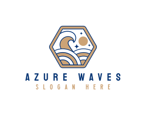 Beach Wave Tide logo design