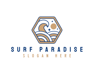 Beach Wave Tide logo design