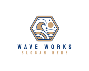 Beach Wave Tide logo design