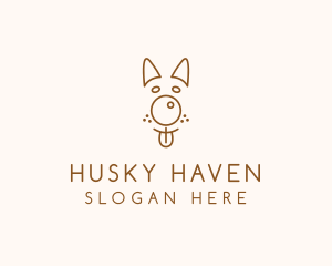 Husky - Pet Brown Dog logo design