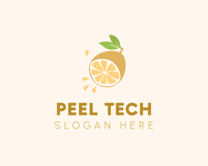 Peel - Lemon Fruit Slice logo design