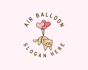 Balloon - Cat Heart Balloon logo design